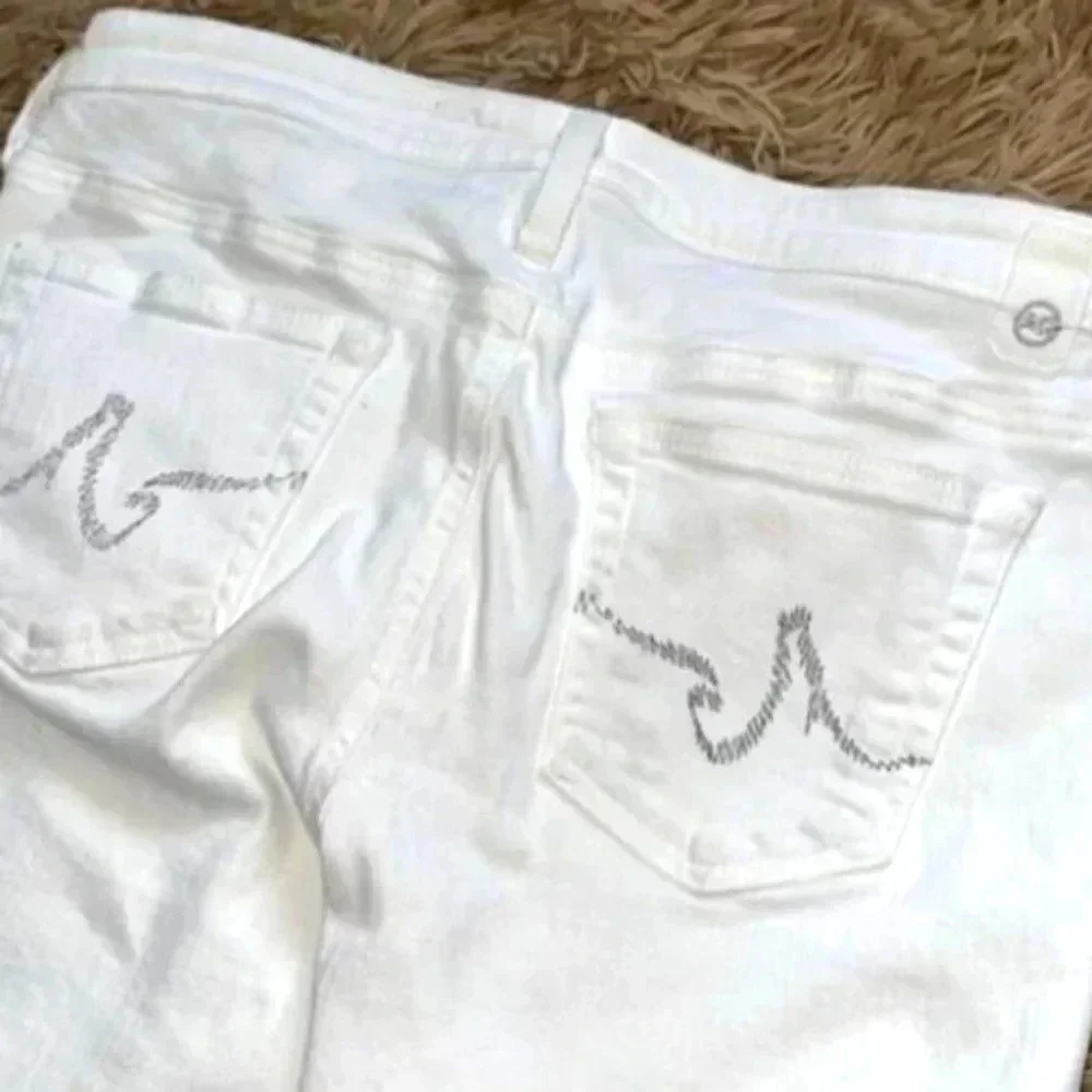 AG Adriano Goldschmied the Capri White Denim Capri 5-Pocket Jeans Women size 30